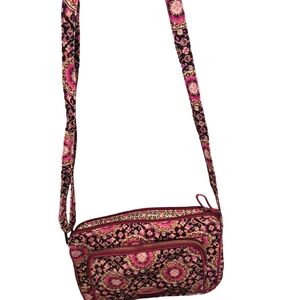 Vera Bradley Pink and Black Quilted Floral Crossbody